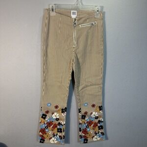 Urban Outfitters BDG women's size 27 Floral Retro High Waist  Pinstriped Pants